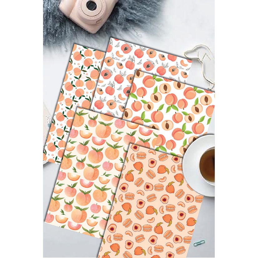 Combo 10 tờ Giấy nền gói hàng họa tiết quả đào