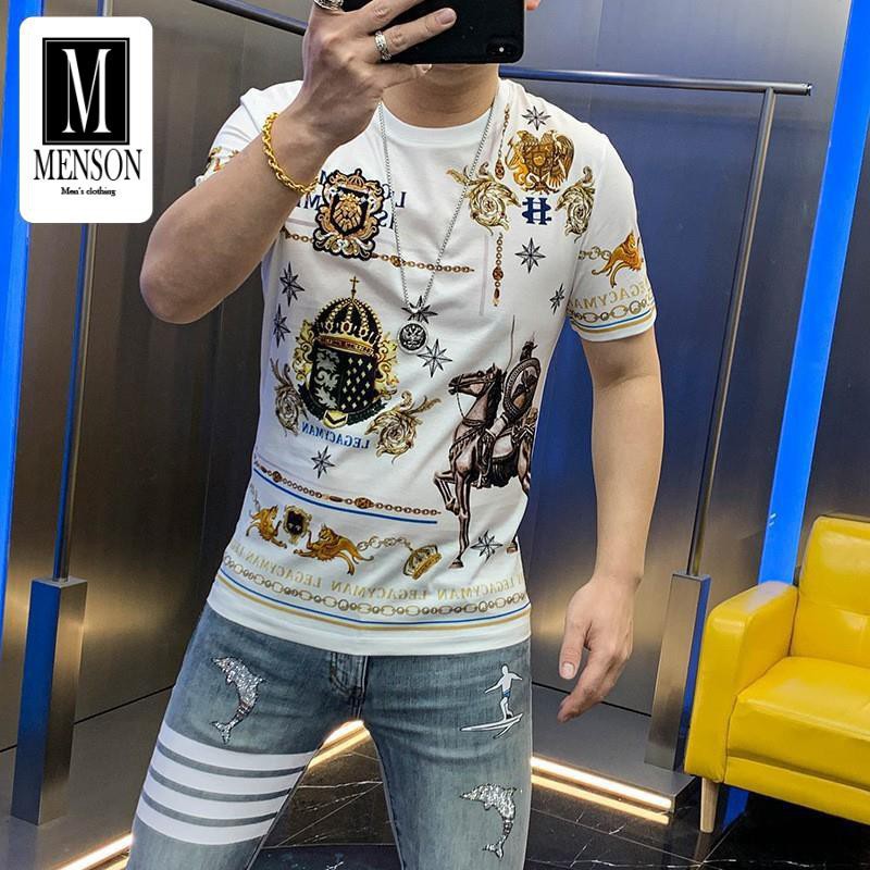 [Hàng Siêu Cấp] Áo Thun Nam, Áo Phông Nam Hàng Hiệu Cao Cấp Đính Đá In Hình 3D, Chất Mát 100% Cotton Chuẩn Form M1124 | BigBuy360 - bigbuy360.vn