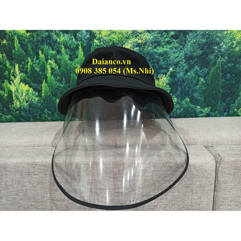 Nón có tấm nhựa che mặt, bảo vệ nước bắn vào mặt- Hàng sẵn