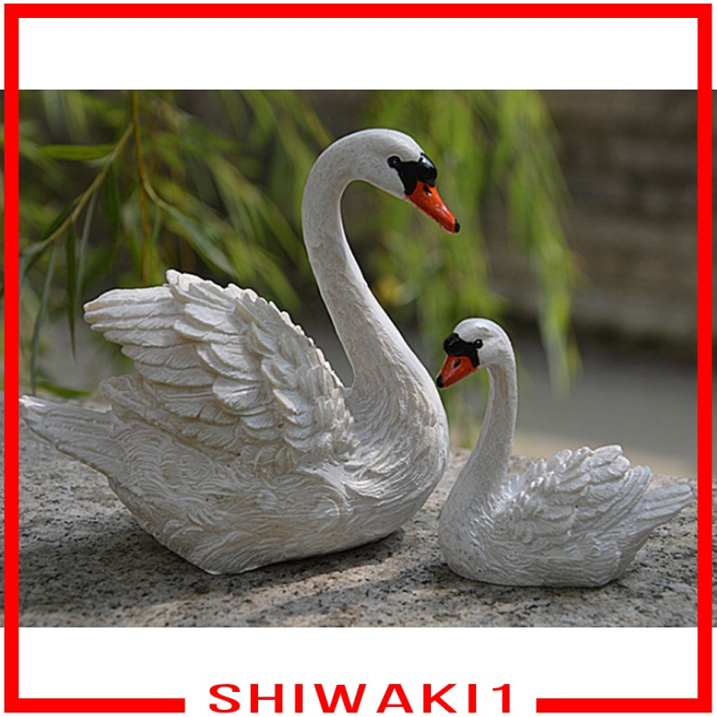 Tượng Thiên Nga Bằng Nhựa Resin Dễ Thương Trang Trí Sân Vườn