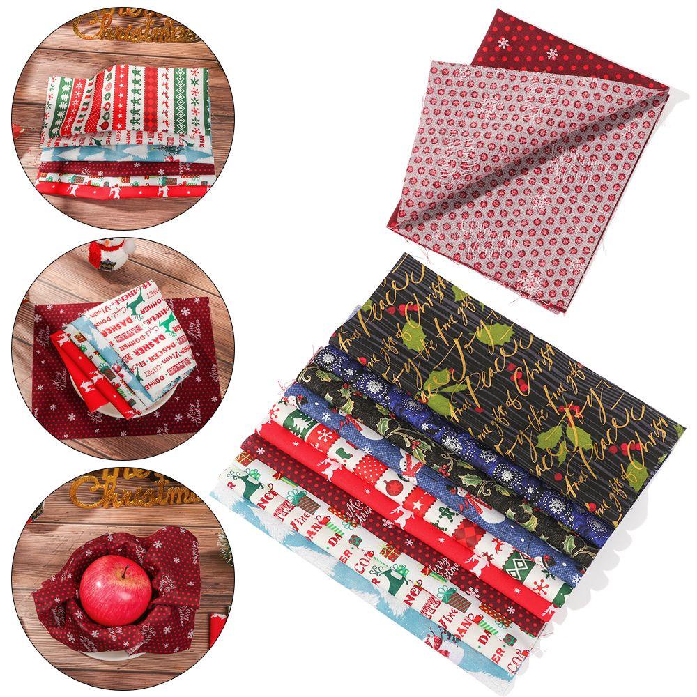 Set 5 / 10 Tấm Vải Cotton Họa Tiết Giáng Sinh