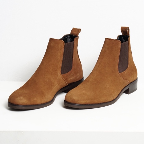 [CAO CẤP] Giày boot nam cổ lửng CHELSEA NÂU TOBACO da lộn mũi tròn đế phíp gót gỗ Văn phòng công sở Sartorial BH 1 năm | BigBuy360 - bigbuy360.vn