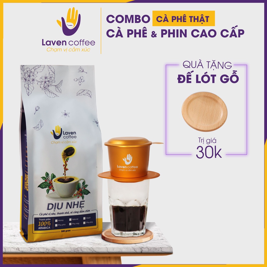 [COMBO CÀ PHÊ + PHIN] tặng kèm đế lót ly cao cấp – Laven coffee