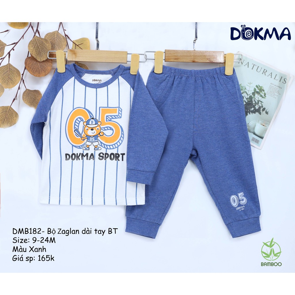 DMB182 Bộ quần áo zaglan dài tay Dokma ( 9-24M)