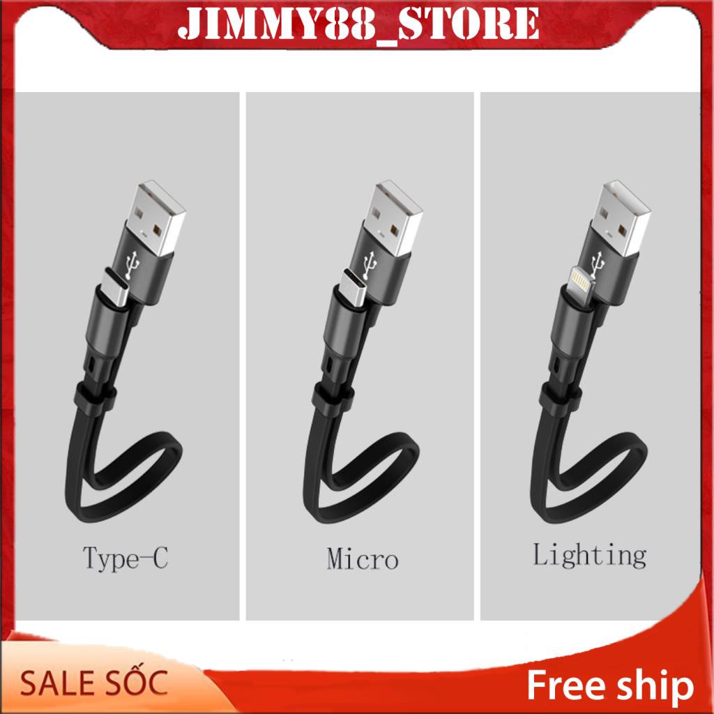 Cáp sạc iPhone Lightning – Type C – Micro USB loại ngắn 25 cm mẫu 1 JIMMY88