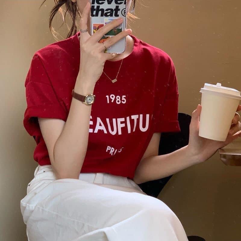 Áo thun phông nam nữ PINK tay lỡ form rộng BEAUFITUL Unisex