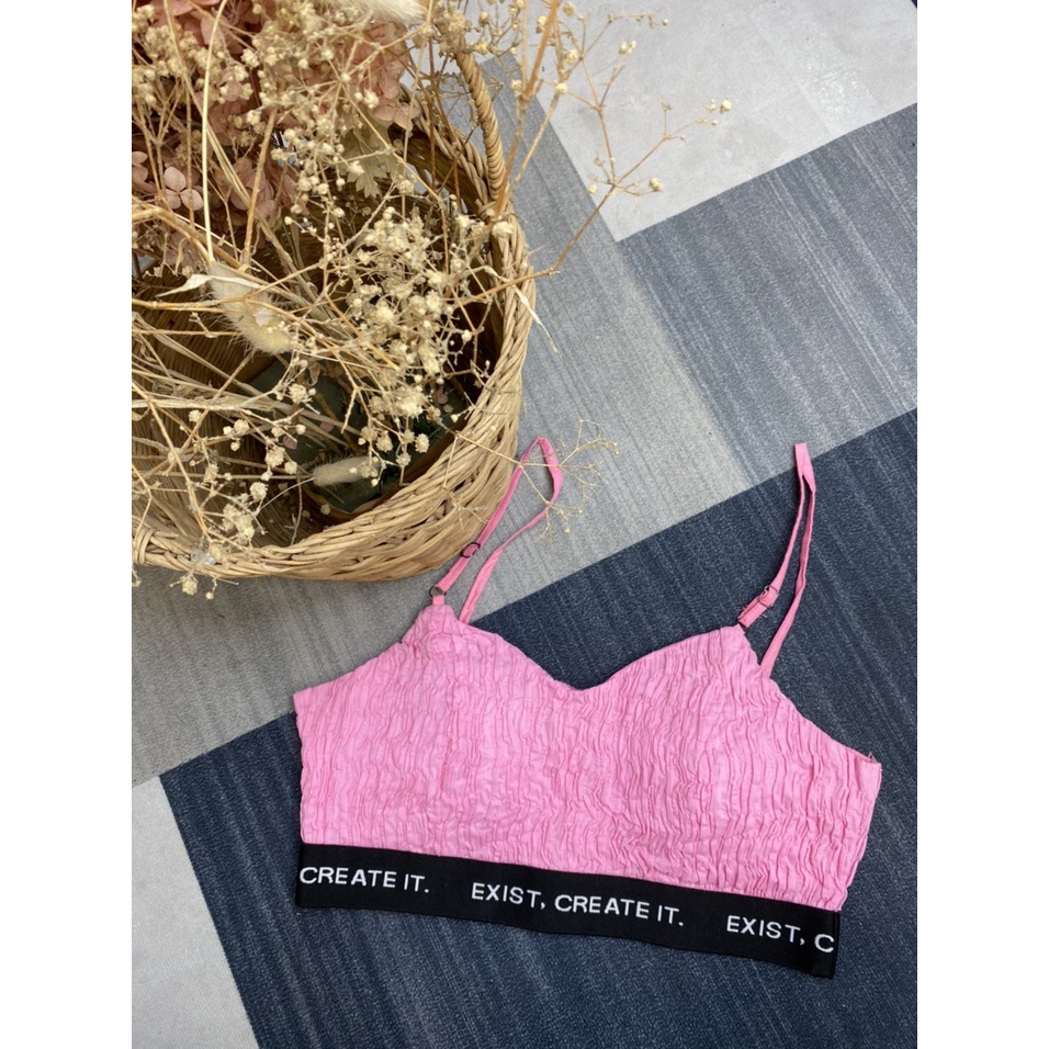 Áo Bra Vải Xốp Chữ LSEOUL A2387 Cá Tính Năng Động