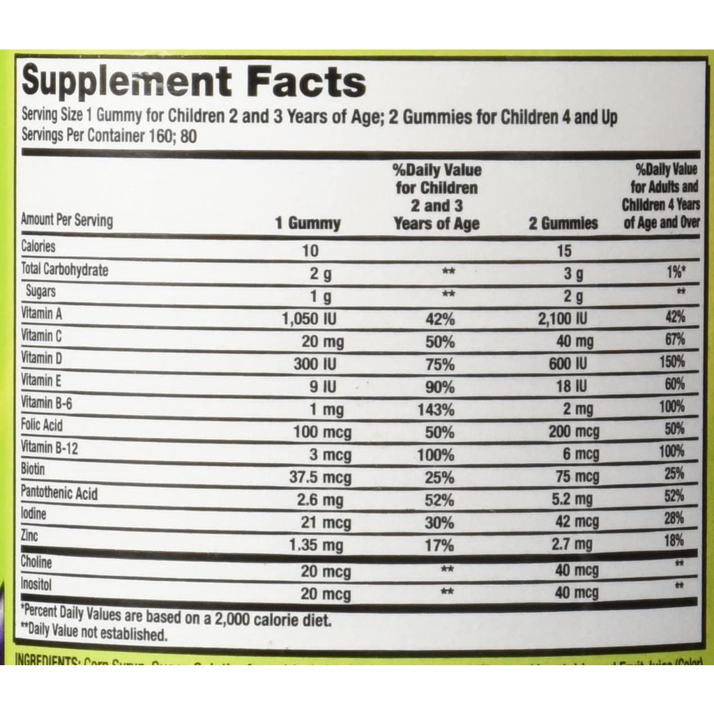Kẹo dẻo Kirkland Childrens date 3/2024 Complete Multivitamin Gummies 160 viên bổ sung vitamin trẻ em - EDS Hàng Mỹ