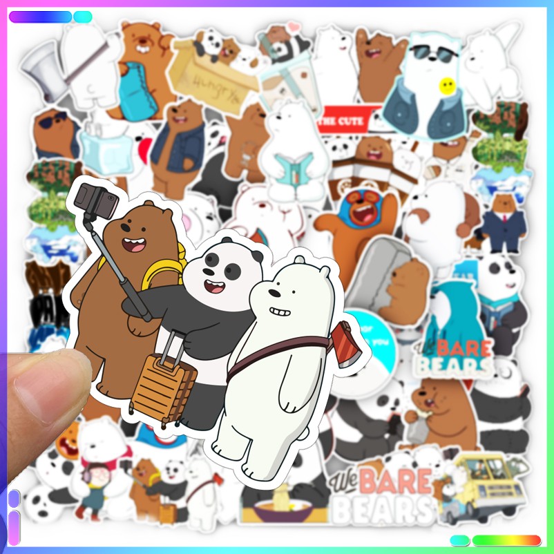 Sticker We Bare Bears - Sticker 3 Chú Gấu dễ thương