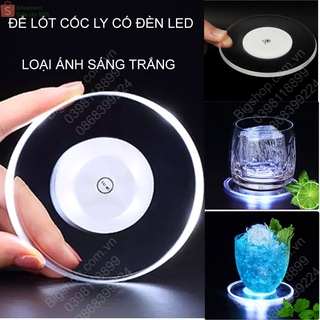 Đế lót ly có đèn led, nhiều chế độ sáng rất đẹp, loại ánh sáng trắng và ánh sáng nhiều màu tùy chọn