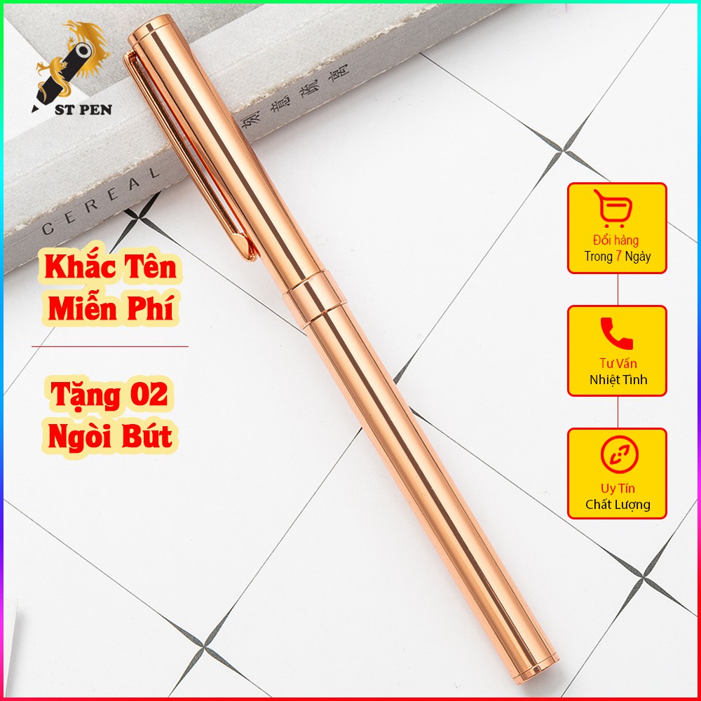 Bút ký kim loại giá rẻ D08❤️ngòi bi 0,5mm❤️Khắc tên theo yêu cầu - Tặng 01 ngòi bút dự phòng,ST PEN