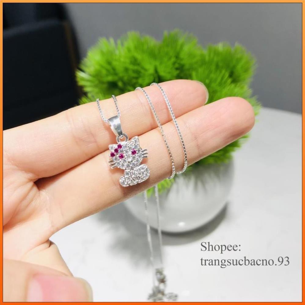 BẠC THẬT 100%  QUÀ TẶNG Ý NGHĨA  DÂY CHUYỀN BẠC TA MẶT HELLO KITTY CHO BÉ GÁI VÒNG CỔ XINH TRẺ EM TRANG SỨC NO.93