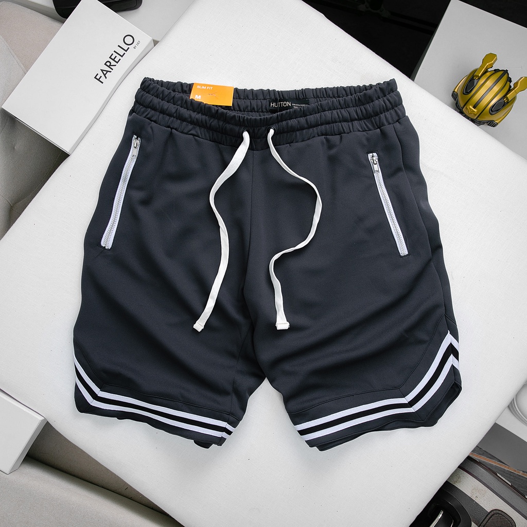 Quần Short Nam, Quần Thể Thao HUTTON Chất liệu Poly Co dãn 4 chiều