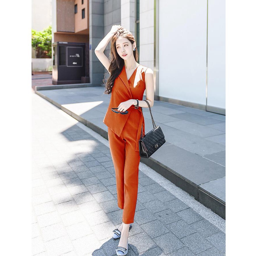 HÀNG CAO CẤP -  HÌNH THẬT – JUMPSUIT DÀI DẠO PHỐ KIỂU JUMPSUIT GIẢ VEST EO CÁCH ĐIỆU -  BỘ ĐỒ BAY DAÌ CAO CẤP THỜI TRANG