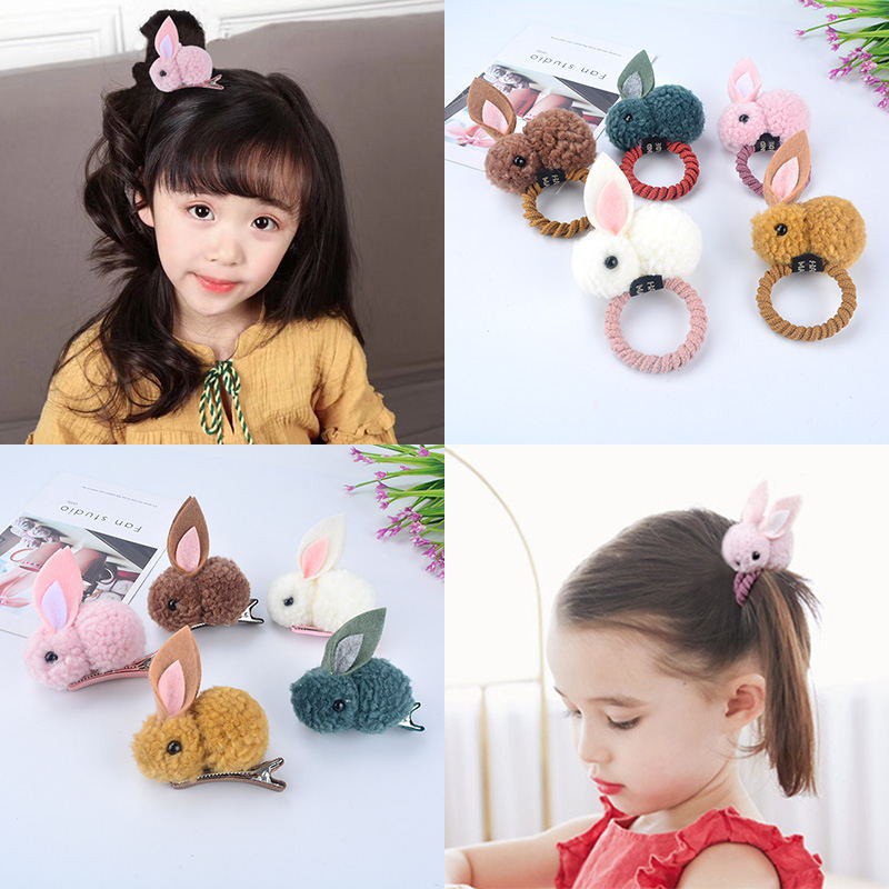 Dây cột tóc thỏ bông dễ thương