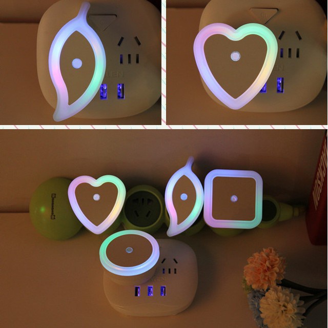 (Chọn Màu) Đèn Ngủ Treo Tường Hình Trái Tim Dễ Thương- Đèn Led Cắm Điện Trang Trí