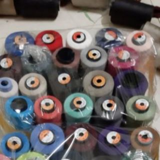 Chỉ may. Combo 20 cuộn chỉ đủ màu, 1 kg chun 2cm, 3kg vải cotton đẹp