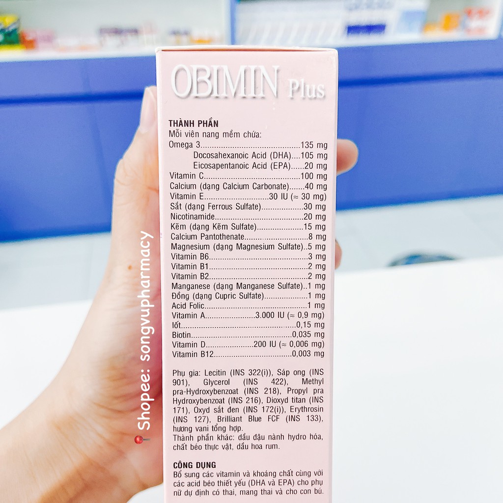 Viên uống Obimin Plus - Bổ sung Vitamin cho bà bầu