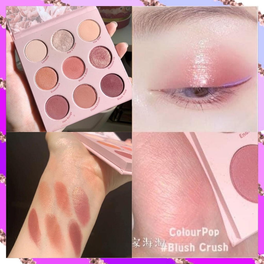 Bảng phấn mắt Colourpop 9 ô Blush Crush Eyeshadow Palette chống thấm nước lâu trôi