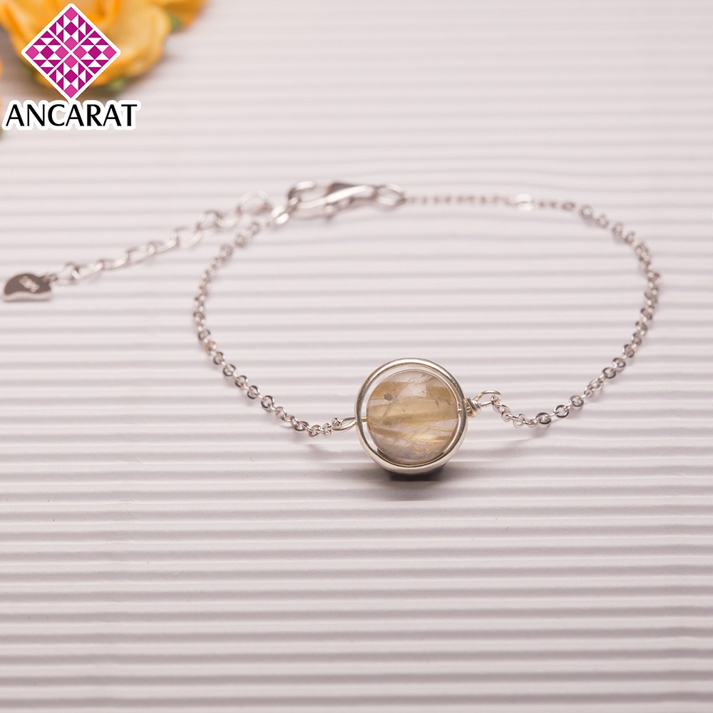 Lắc tay bạc đá ngũ hành phong thủy - VD09 - ANCARAT