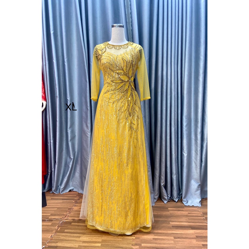 Áo Dài Mẹ, Áo Dài Sui GiaThiết Kế Vải Kim Sa Vẽ Kết Pha Lê Cao Cấp,Tạo Sự Sang Trọng Quý Phái Cho Các Mẹ Trong Ngày Cưới