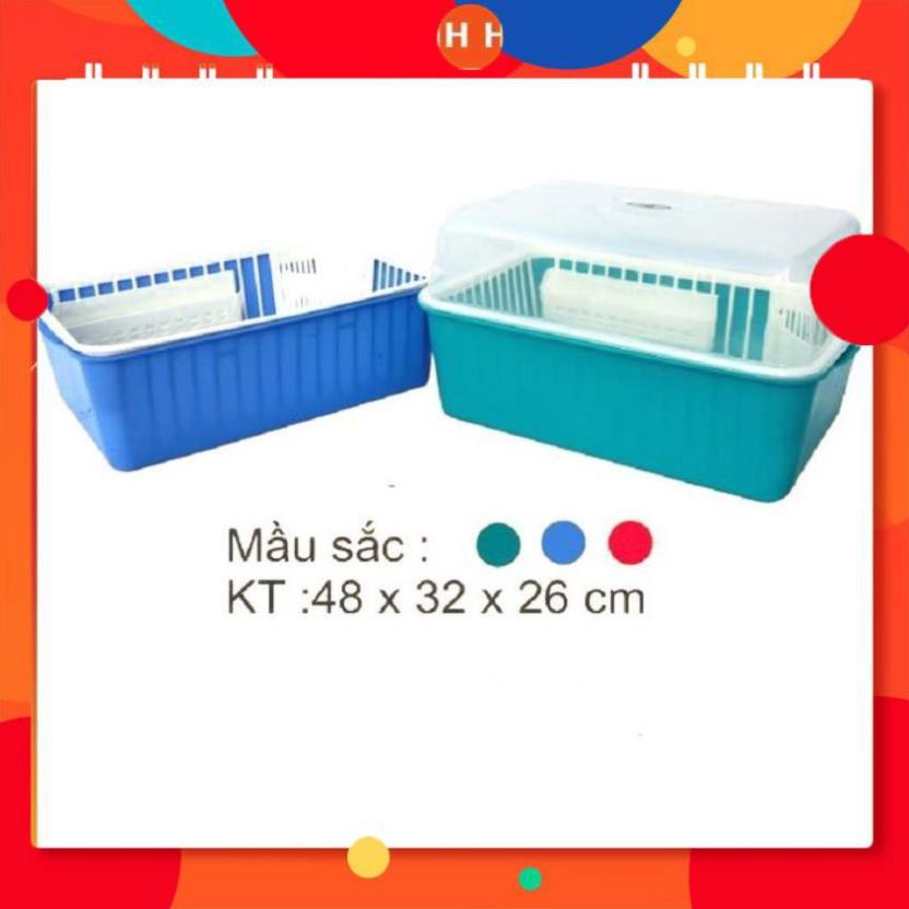 [FreeShip] [Grab hỏa tốc 1h] Rổ úp bát SONG LONG có nắp cao cấp (có ảnh thật) 24h