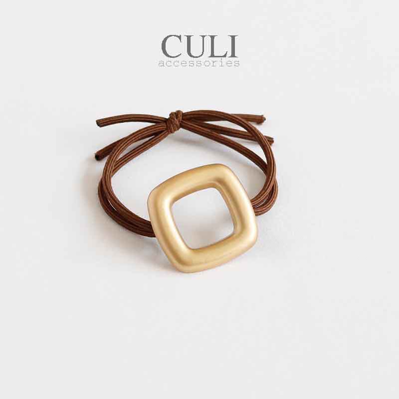 Dây cột tóc khóa hình vuông - tròn xinh xắn cho nữ, kiểu dáng đơn giản, style Hàn Quốc