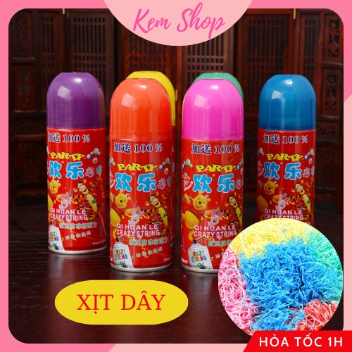 Chai xịt dạng dây nhiều màu sắc trang trí sinh nhật đám cưới sự kiện, chụp ảnh kỷ niệm - Kemshop K150