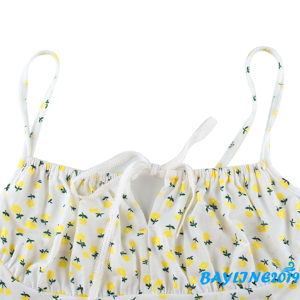 Áo croptop hai dây họa tiết hoa gợi cảm cho nữ