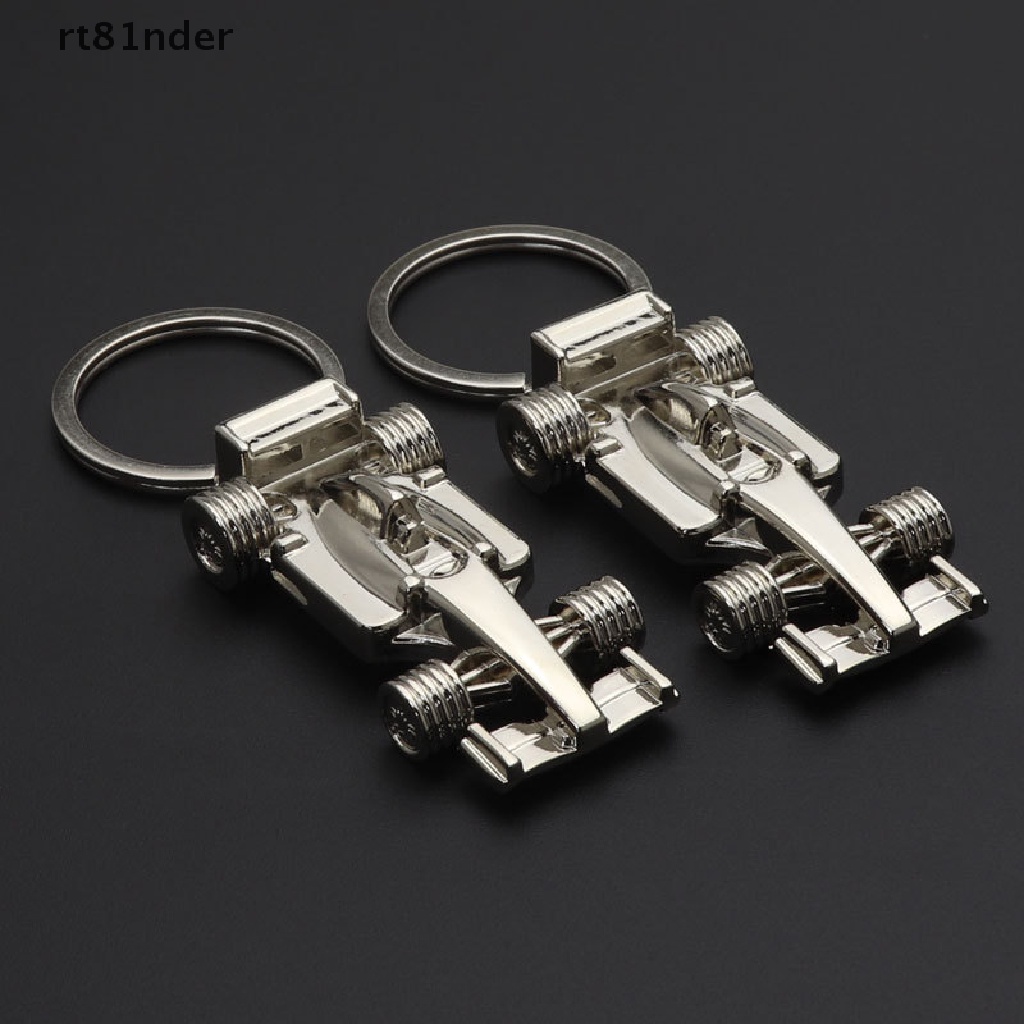 rt F1 Keychain 3D Solid Silver Racing Keychain Men's Jewelry Keyring Pendant n