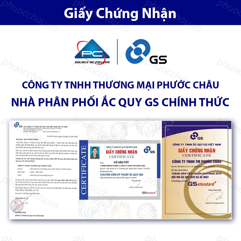 Bình Ắc Quy 12V-65Ah, Ắc Quy Ô Tô GS MF 75D23L/R