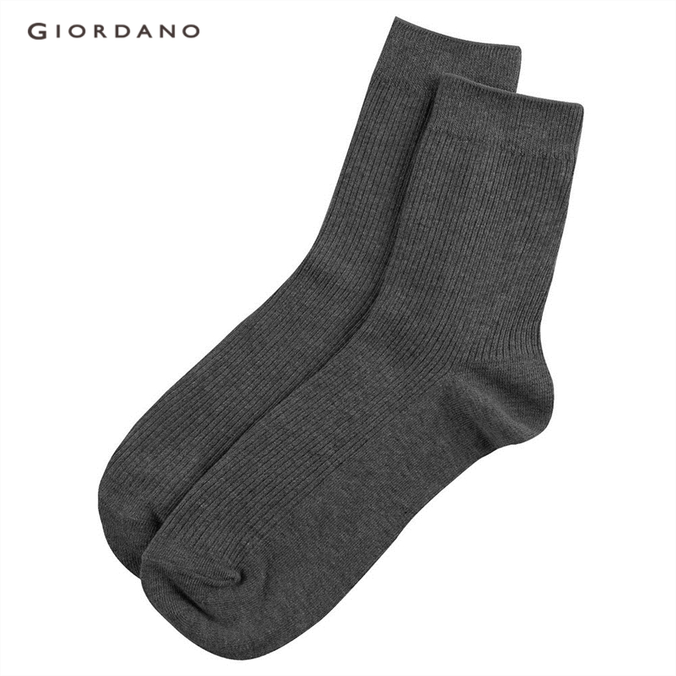 Set 3 đôi vớ Giordano 01155015 thun gân màu trơn dành cho nam