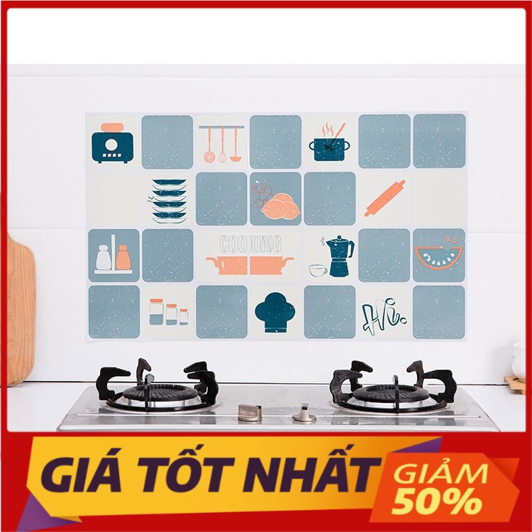 Decal dán bếp - Miếng Giấy Dán Nhà Bếp Cách Nhiệt Chống Dầu Mỡ (75x45cm)