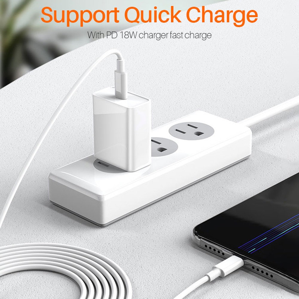 Cáp sạc nhanh FONKEN PD type C/IOS sang USB A dài 1M