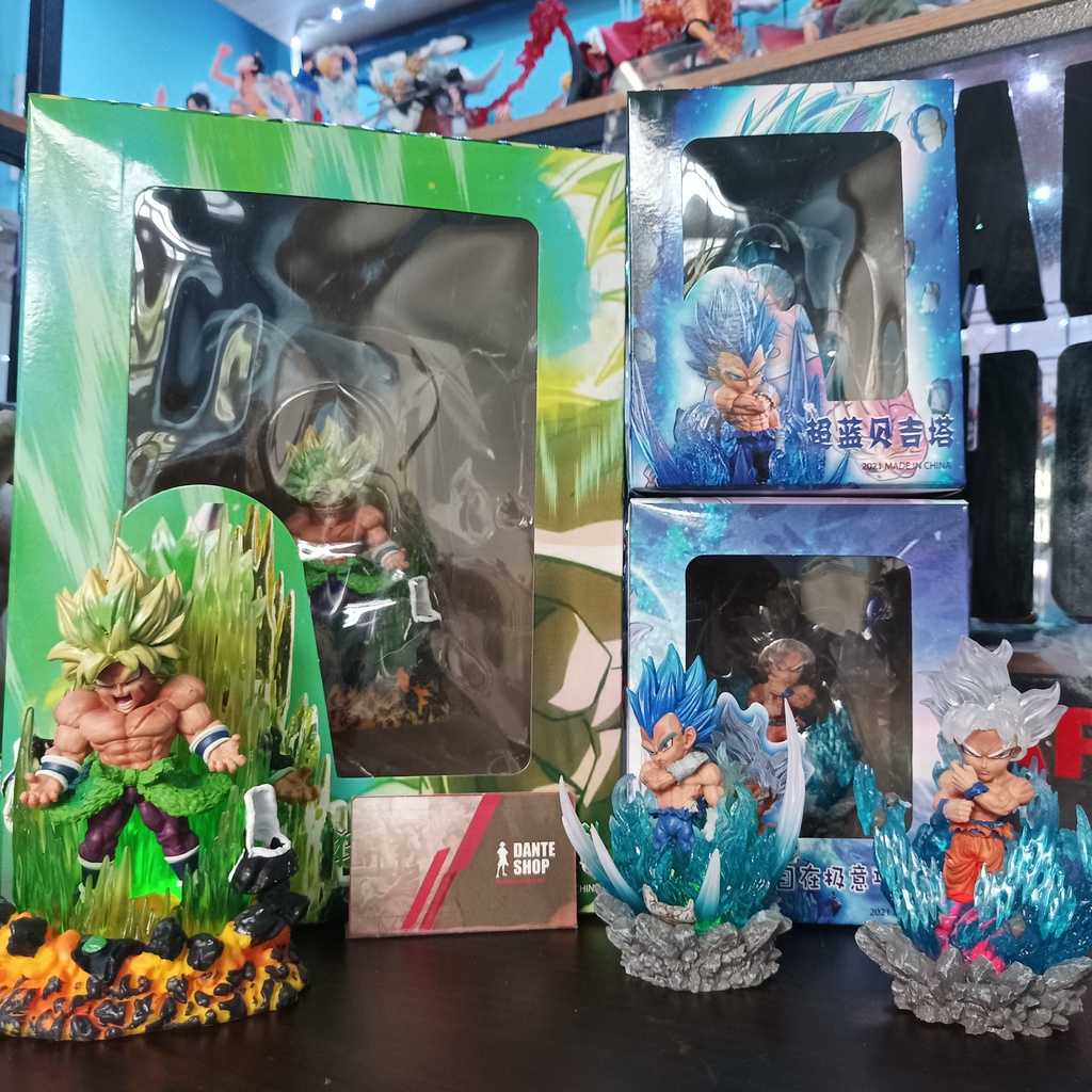 Mô Hình Chibi DragonBall Super Goku Ultra Instinct, Vegeta Blue Evolution 10cm Fullbox