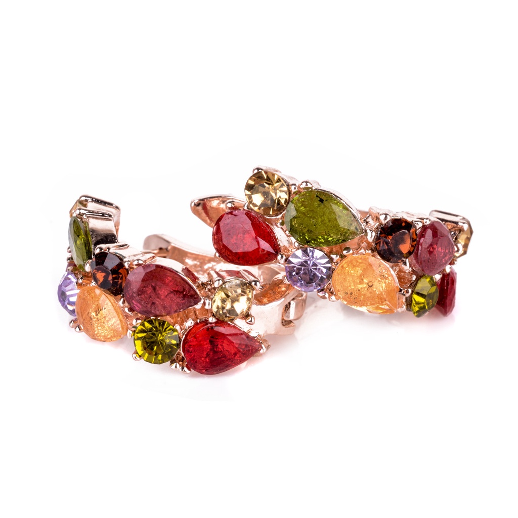 Phụ nữ thanh lịch đầy màu sắc pha lê rhinestone hợp kim ear studs bông tai trang sức