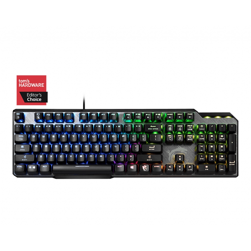 Bàn phím cơ gaming MSI Vigor GK50 Elite LL US màu đen (Kailh standard white switches)