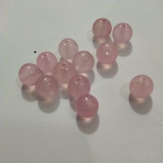 10viên đá tự nhiên hồng nhạt 8mm