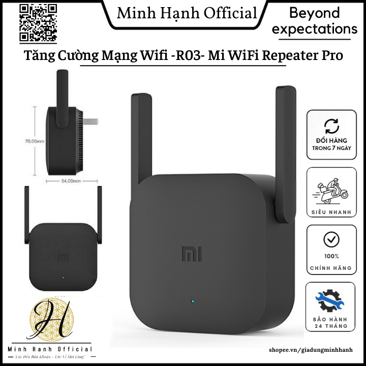Kích sóng wifi Xiaomi,Mở rộng sóng Wifi, Tăng cường mạng Wifi -R03- Mi WiFi Repeater Pro - Mi WiFi Range Extender Pro