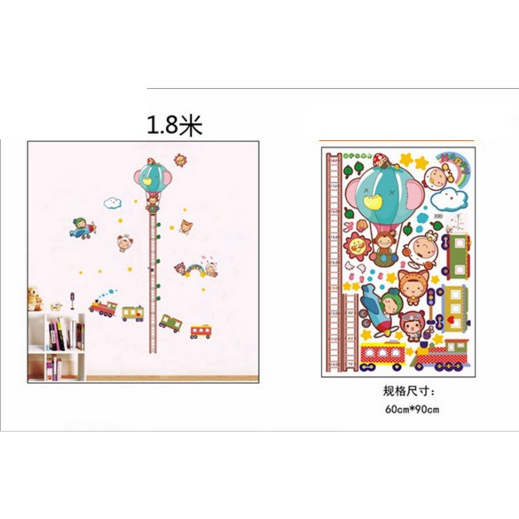 Decal thước đo cho bé các nhân vật đáng yêu