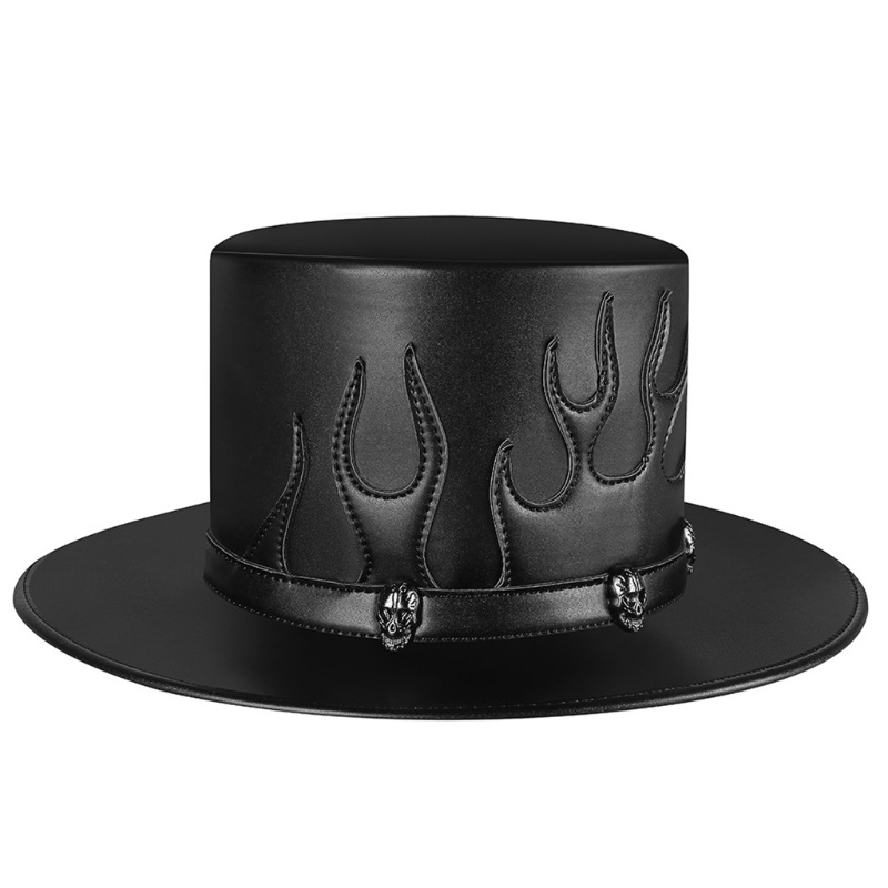 Mũ Bác Sĩ Bóng Chày Chất Liệu Da PU Màu Đen Dùng Hóa Trang Halloween