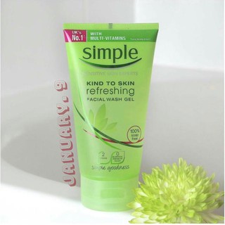 Sữa Rửa Mặt Simple Gel Kind To Skin Refreshing Facial Wash Gel 150ml