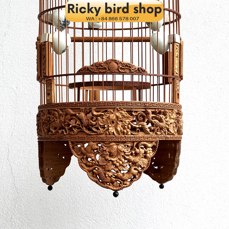 Lồng chim tre, Puteh bird cage -  Squirrel design (See through)
