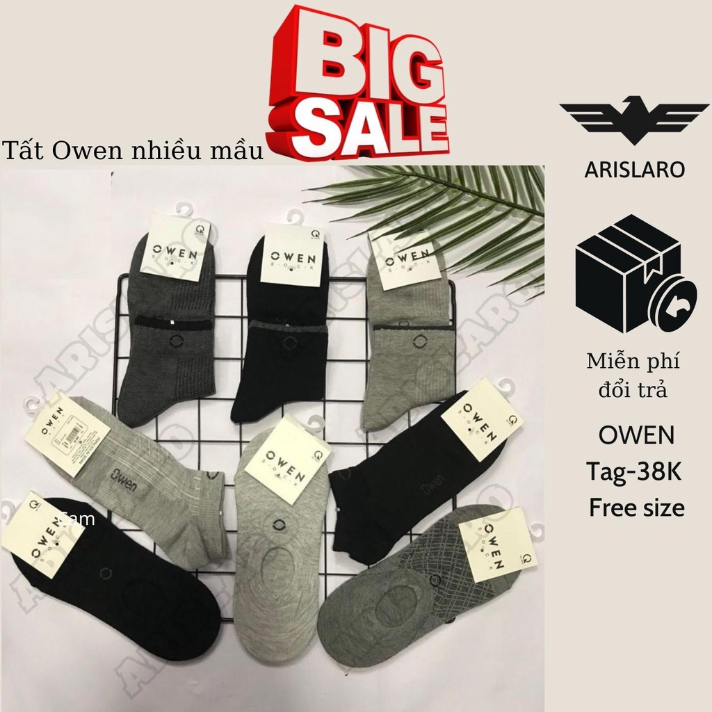 Owen Tất nam vớ nam không hôi không xù không bai thoáng khí cổ trung cổ ngắn Arislaro