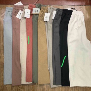 QUẦN LƯNG THUN VẢI BỐ ỐNG SUÔNG 9 TẤC