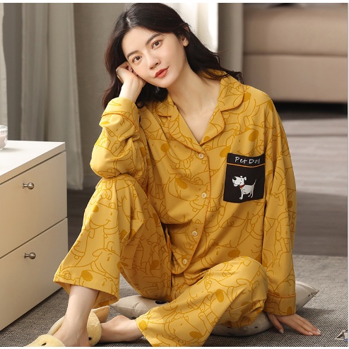 [100% COTTON] Đồ Bộ Pijama Nữ Cotton Tay Dài Hàng Quảng Châu Cao Cấp (Ảnh +Vifdeo Thật)