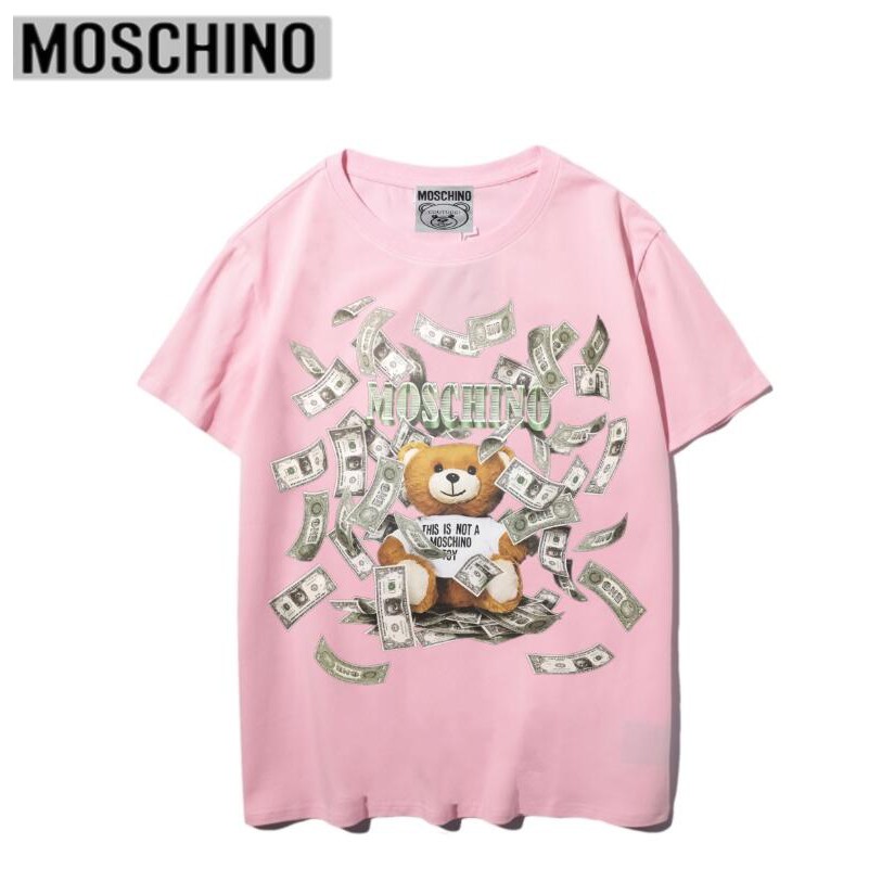 Áo Thun Chất Liệu Vải Cotton Tay Ngắn Có In Hoạ Tiết Moschino