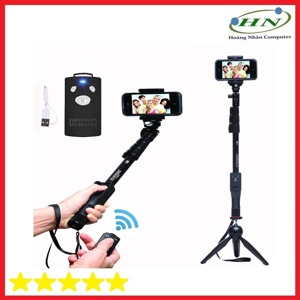 Gậy chụp hình tự sướng bluetooth cao cấp 1288 kèm chân đa năng + Tripod 228