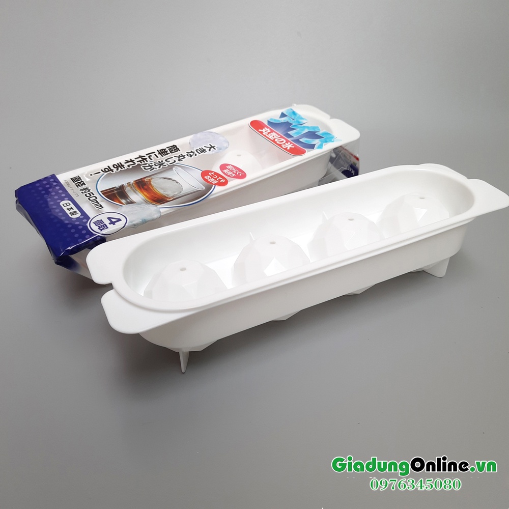 Khay Đá Inomata 4 Viên Tròn To Hàng Nhật Nội Địa (đường kính 5cm/viên) - Larva Store