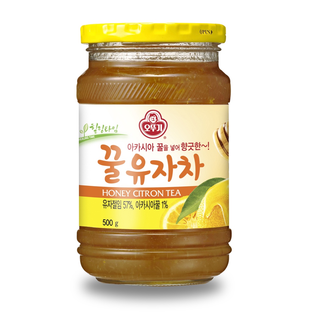 Trà chanh đào Mật ong Hàn Quốc chính hãng Ottogi - Honey Citron Tea Hủ 500g - Hàng nhập khẩu